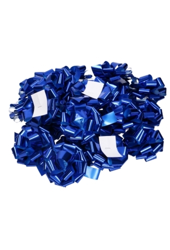 Strikje Fiocchi R70mm Lint 19mm Metallic Blauw Met Plakker 40stuks