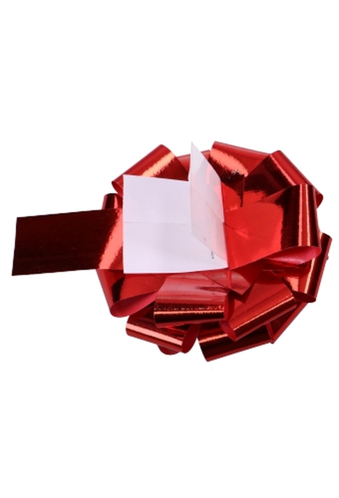 Strikje Fiocchi R70mm Lint 19mm Metallic Rood Met Plakker 40stuks