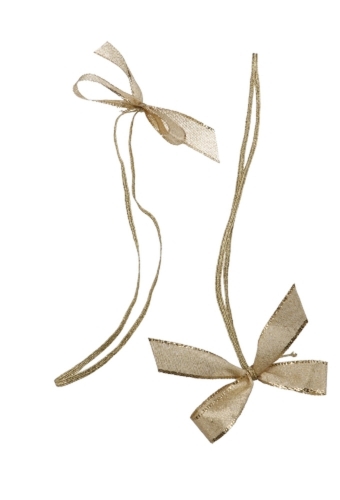 Strikje Metallic Lint Goud Met Elastiek 20cm 7x6cm 100stuks