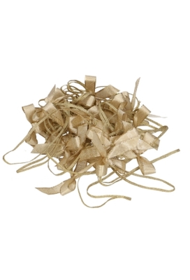 Strikje Metallic Lint Goud Met Elastiek 20cm 7x6cm 100stuks