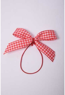 Strikje Ruit Rood Lint Met Elastiek 10cm 7x6cm 100stuks