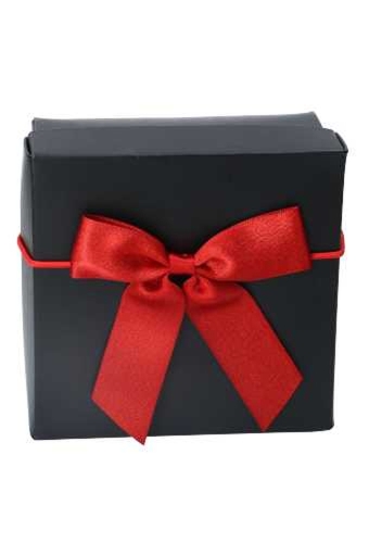 Strikje Satijn Lint Rood Met Goud & Elastiek 10cm 10x10cm 24stuks