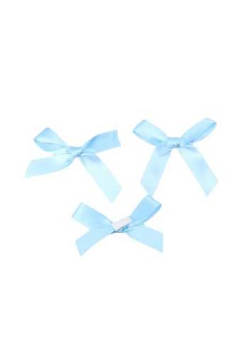 Strikje Satijn Mini Baby Blauw Met Plakker 5x3.5cm 25stuks