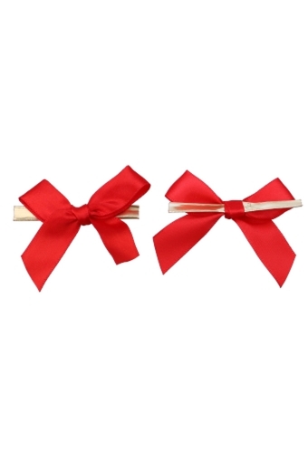 Strikje Satijn Rood Met Clip 6x6cm 250stuks