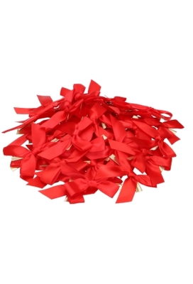 Strikje Satijn Rood Met Clip 6x6cm 250stuks