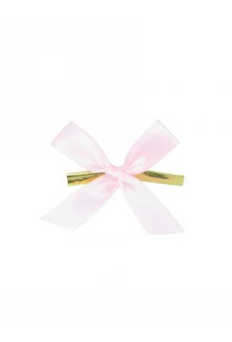 Strikje Satijn Roze Met Clip 6x6cm 250stuks