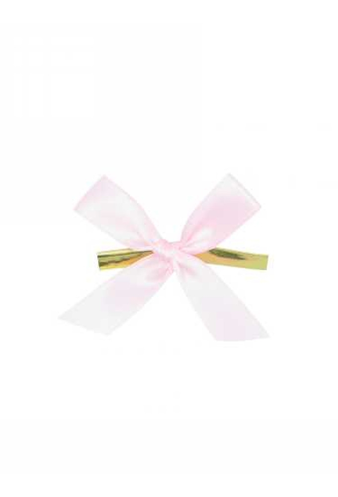 Strikje Satijn Roze Met Clip 6x6cm 250stuks