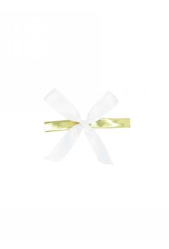 Strikje Satijn Wit Met Clip 4.5x4.5cm 300stuks