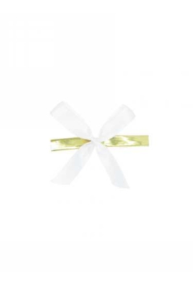 Strikje Satijn Wit Met Clip 4.5x4.5cm 300stuks