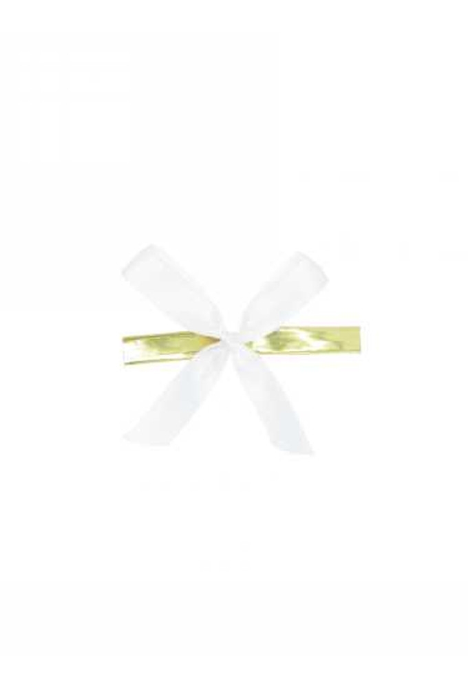 Strikje Satijn Wit Met Clip 4.5x4.5cm 300stuks