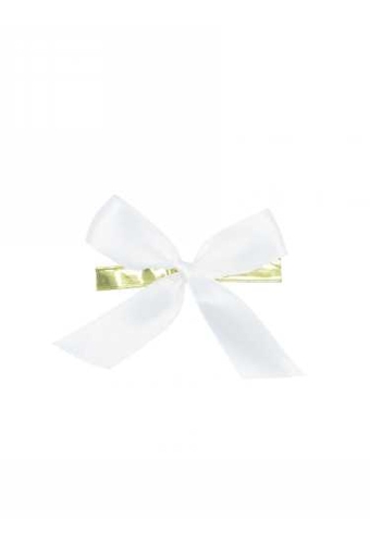 Strikje Satijn Wit Met Clip 6x6cm 250stuks