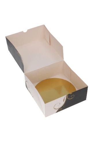 Taarten Kartonnen Bodem Zwart Glossy & Goud Metallic 22cm 100stuks