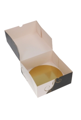 Taarten Kartonnen Bodem Zwart Glossy & Goud Metallic 22cm 100stuks