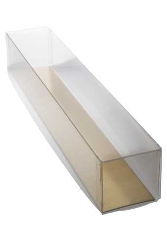 Transparant Macarondoos & Gouden Bodem 27x4.5x4.5cm 100stuks
