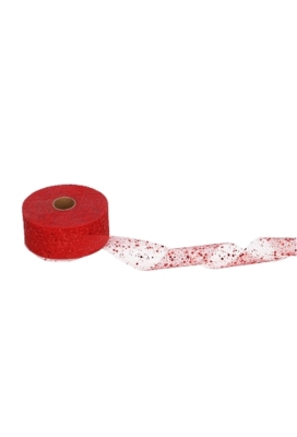 Tule Lint Rood Dots Metallic 40mm x 50 meter