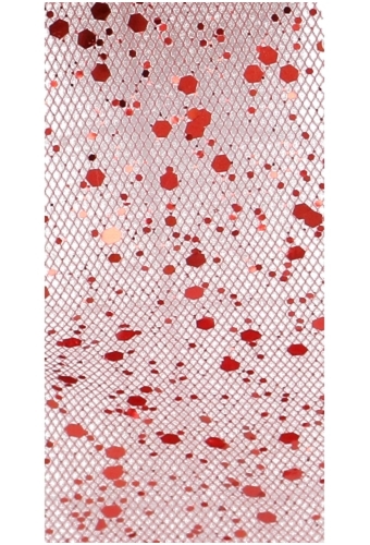 Tule Lint Rood Dots Metallic 40mm x 50 meter