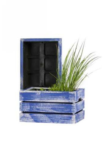 Waterkist Blauw Grenen 22x30x39cm 12stuks