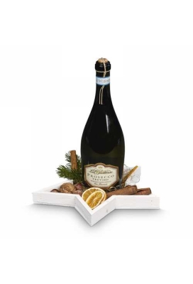 Wijn Ster Plateau Wit 1 Fles 24x24x2cm 10stuks