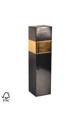Wijndoos 1 fles Zwart & Goud 8.7x8.7x36cm FSC® 50stuks