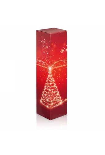 Wijndoos 1 fles Christmas Tree Rood 9x9x35.5cm 50stuks