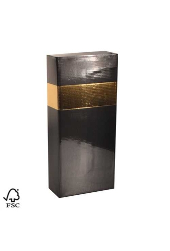 Wijndoos 2 fles Black & Goud 16.4x8x36.5cm FSC® 50stuks