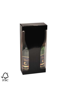 Wijndoos 2 fles Black shape 18.1x9x36.5cmcm FSC® 50stuks