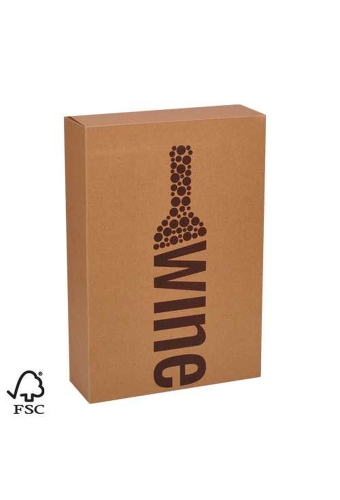 Wijndoos 3 fles Wine Kraft 24.9x8x36.5cm FSC® 50stuks