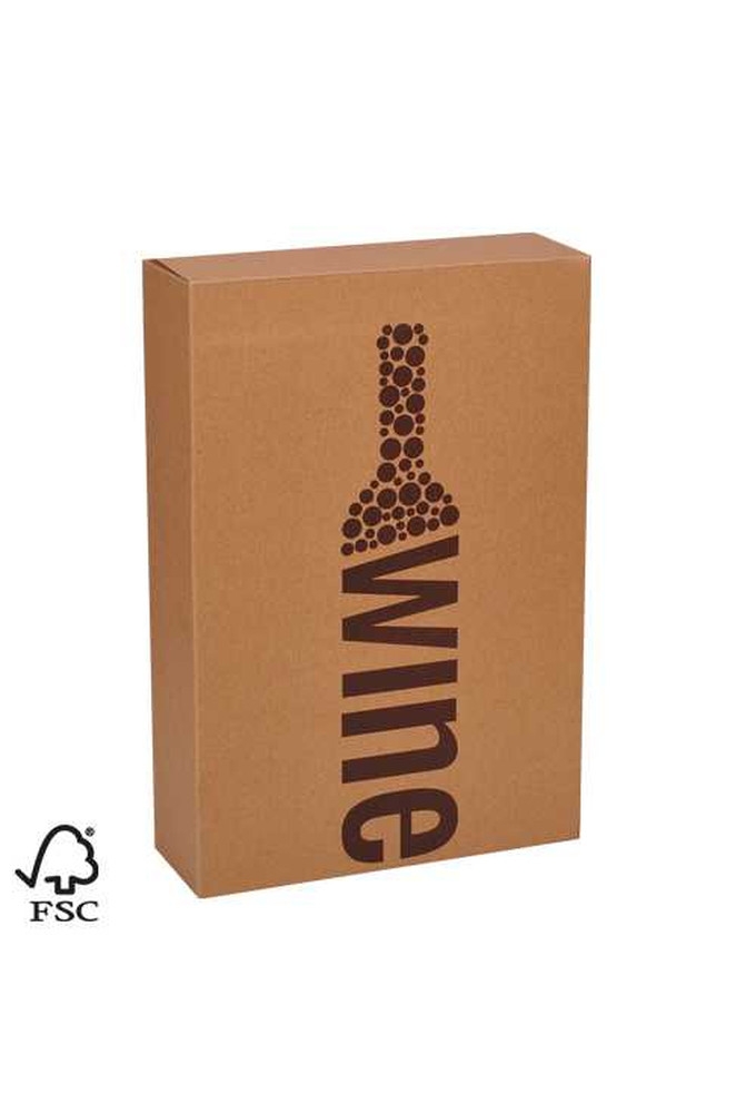 Wijndoos 3 fles Wine Kraft 24.9x8x36.5cm FSC® 50stuks