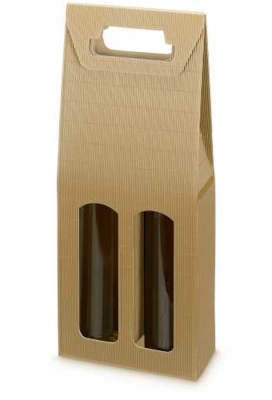 Wijndoos Modern Naturel 38x18x9cm 2 fles 50stuks