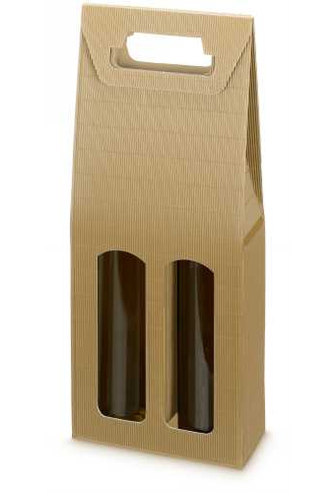 Wijndoos Modern Naturel 38x18x9cm 2 fles 50stuks