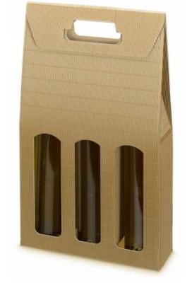 Wijndoos Modern Naturel 38x26.5x9cm 3 fles 50stuks