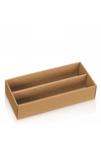 Wijndoos Modern Naturel Rib 38x17x9cm 2 fles 25stuks