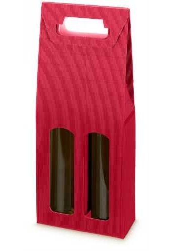 Wijndoos Modern Rood 38x18x9cm 2 fles 50stuks