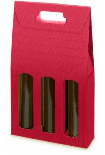 Wijndoos Modern Rood 38x26.5x9cm 3 fles 50stuks