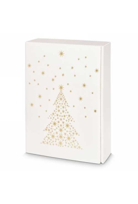 Wijndoos Seta Bianco Sterren Boom 3 Fles 36x25x9cm 25stuks