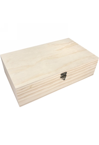 Wijnkist 2 Fles Scharnierkistje 34x18.2x10.1cm 1stuks