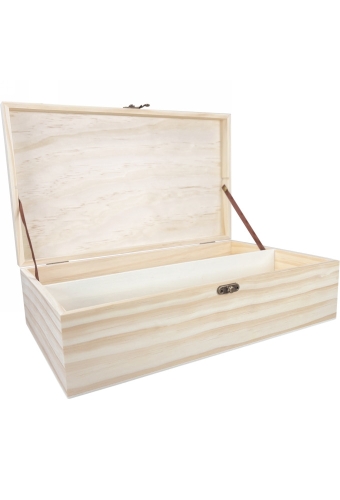 Wijnkist 2 Fles Scharnierkistje 34x18.2x10.1cm 1stuks