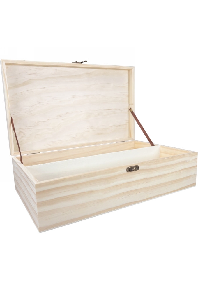 Wijnkist 2 Fles Scharnierkistje 34x18.2x10.1cm 1stuks