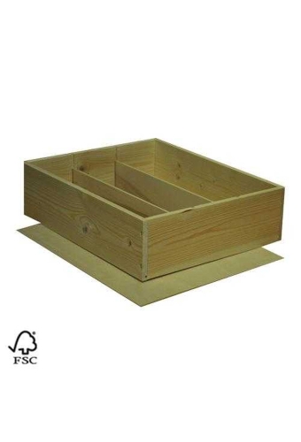 Wijnkist 3 Fles Nietdekselkistje & Deksel 34X27.7x9.5cm 10stuks