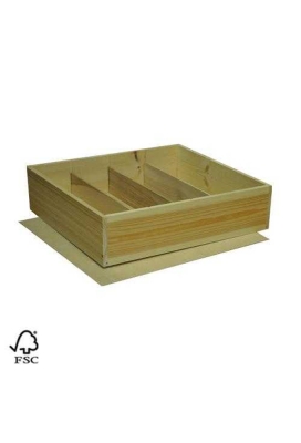 Wijnkist 4 Fles Nietdekselkistje & Deksel 34x37.2x9.5cm 10stuks