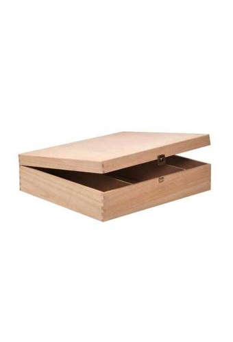 Wijnkist 4 Fles Scharnierkistje 33.5x25.5x10.1cm 10stuks