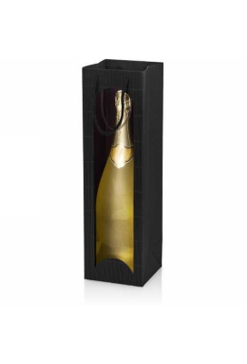 Wijntas Magnum & Venster Zwart 12.5x12.5x43cm 10stuks