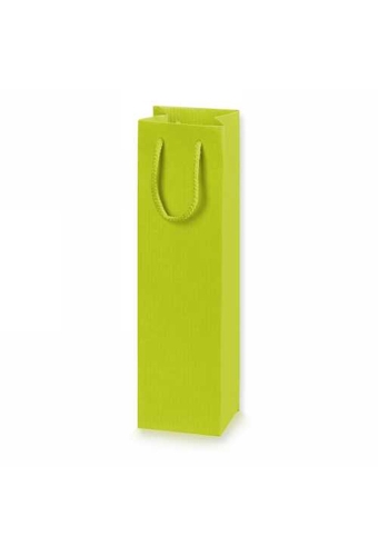 Wijntasje Linnentextuur Lime Groen 1 Fles 10x8.5x36cm 20stuks