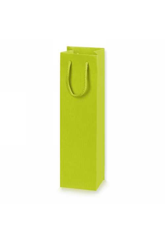 Wijntasje Linnentextuur Lime Groen 1 Fles 10x8.5x36cm 20stuks