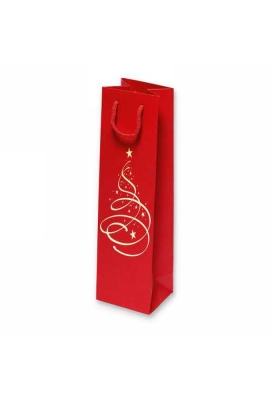 Wijntasjes Kerstboom Rood 1 Fles 10x8.5x36cm 20stuks