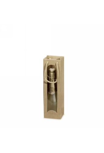 Wijntasjes Naturel & Venster Klein Flesje 7.5x6.5x26cm 20stuks