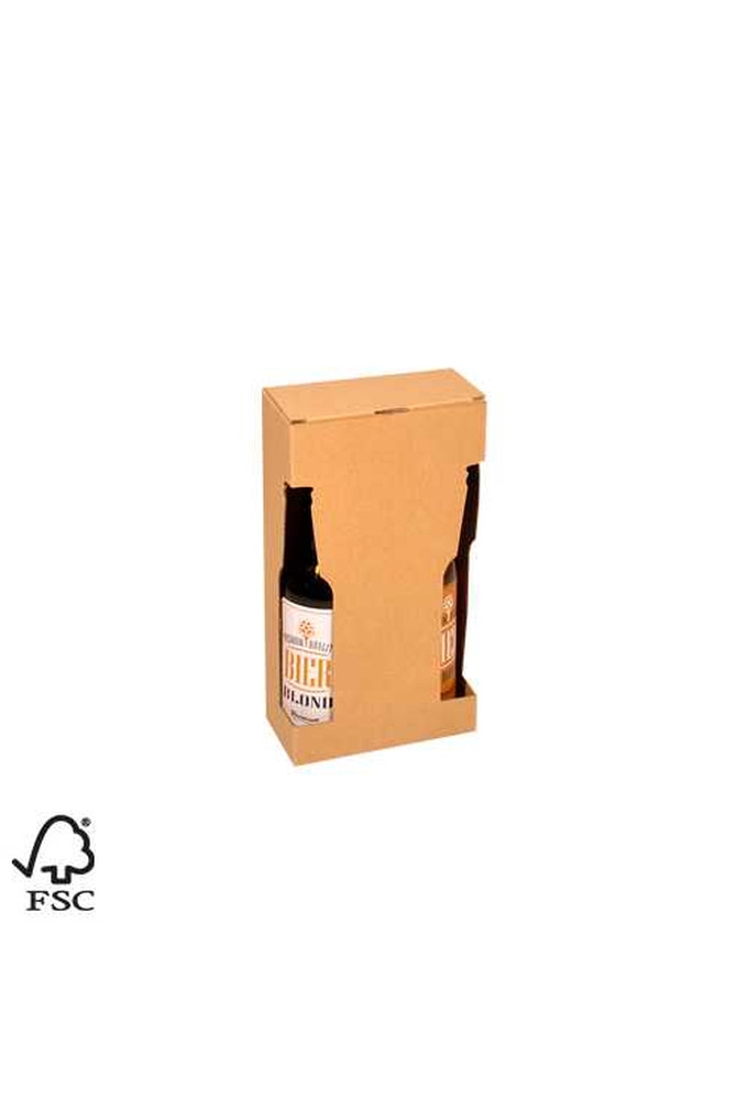 Wijnverpakking Naturel Voor 2 Piccolo 13x6.5x24.3cm FSC® 50stuks