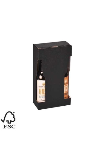 Wijnverpakking Zwart Voor 2 Piccolo 13x6.5x24.3cm FSC® 50stuks