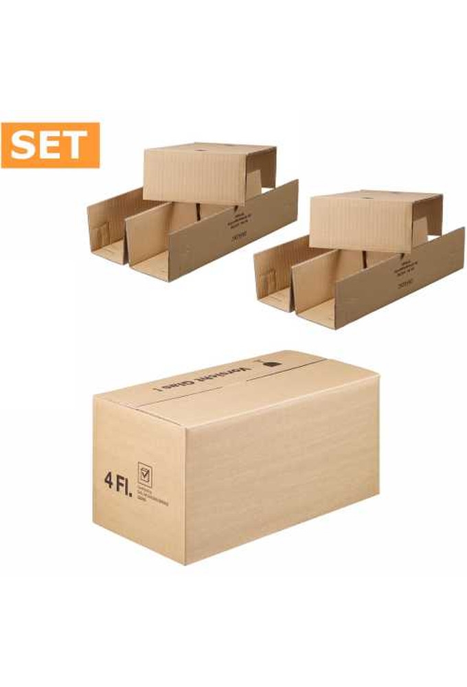 Wijnverzenddoos 4-fl & Interieur 40x21x19cm 25stuks