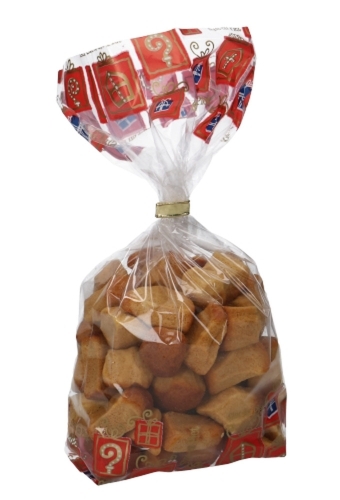 Zijvouwzakje Met Opdruk Sint & Piet Kadootje 10x8x30cm 100stuks